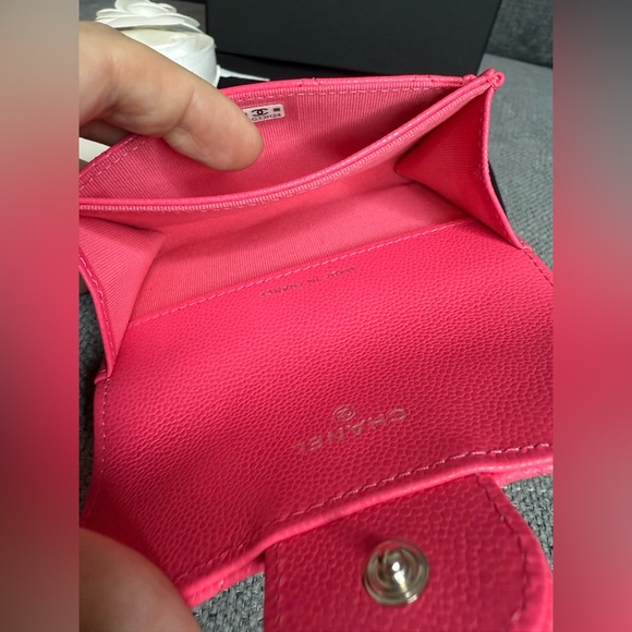 CHANEL CC flap Caviar Card Case CORAL - Picture 8 of 9